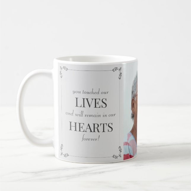 Mug En Mémoire Amoureuse Elégant Hommage Café gris cla (Gauche)