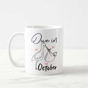 Mug En octobre, joli cygne portant un nouveau bébé drô
