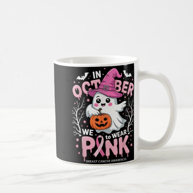 Mug En Octobre Nous Portons Chemise Rose Fantôme Cance (Droite)