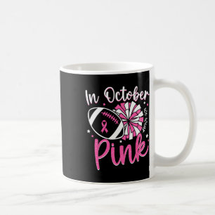 Mug En Octobre Nous Portons Du Rose Cheerleading Footb