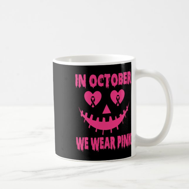 Mug En Octobre Nous Portons Le Cancer Du Sein Rose Hal (Droite)