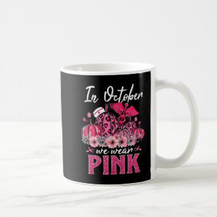 Mug En Octobre Nous Portons Pink Nurse Life Citrouille