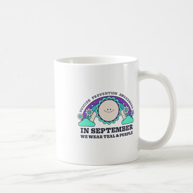 Mug En Septembre Nous Portons Turquoise Violet Suicide (Droite)