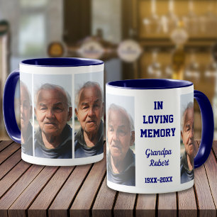 Mug En souvenir affectueux Mémorial 4 Photo Bleu marin