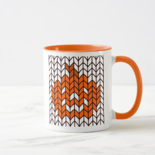 Mug en tricot combiné orange citrouille-lanterne J