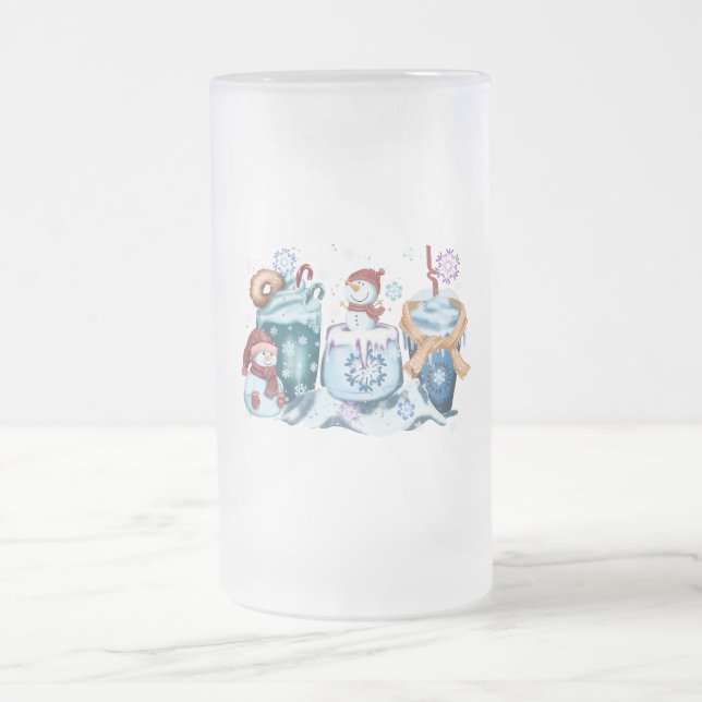 Mug en verre bonhomme de neige (Centre)