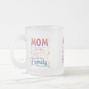 Mug en verre dépoli 10 oz - "Maman : le coeur de n