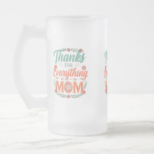 Mug en verre dépoli 16 oz - "Merci pour tout,