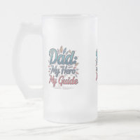 Mug en verre dépoli - 16 oz : "Papa : Mon héros, m