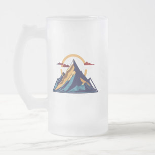 Mug en verre dépoli 16 oz - Serene Mountain Majest