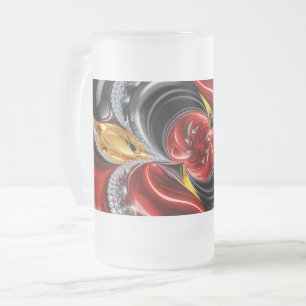 Mug en verre dépoli avec design aux couleurs allem