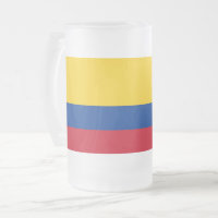 Mug en verre dépoli avec drapeau de la Colombie