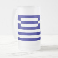 Mug en verre dépoli avec drapeau de la Grèce