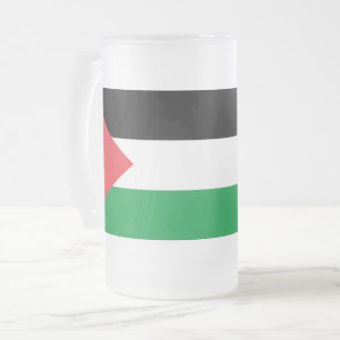 Mug en verre dépoli avec drapeau de la Palestine