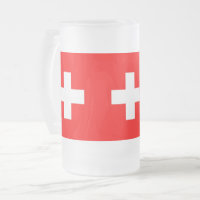 Mug en verre dépoli avec drapeau de la Suisse