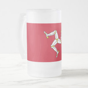 Mug en verre dépoli avec drapeau de l'île de Man