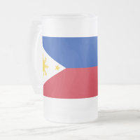 Mug en verre dépoli avec drapeau des Philippines