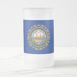 Mug en verre dépoli avec drapeau du New Hampshire