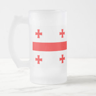 Mug en verre dépoli avec le drapeau de la Géorgie