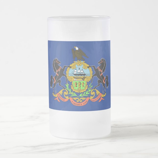 Mug en verre dépoli avec le drapeau de la Pennsylv (Centre)