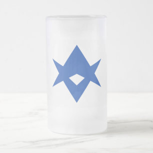 Mug en verre dépoli avec le drapeau de la ville de