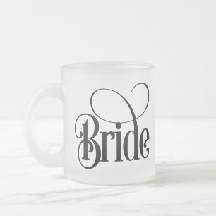 Mug en verre dépoli 'Mariée' (modèle 3)