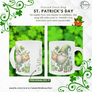 Mug en verre dépoli personnalisé pour la Saint-Pat
