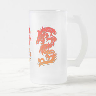 Mug en verre givré Dragon chinois