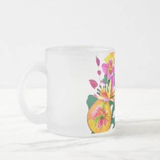 Mug en verre givré Paradis Floral