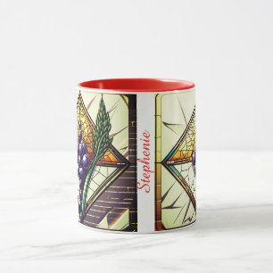 Mug en verre personnalisable avec raisins et blé