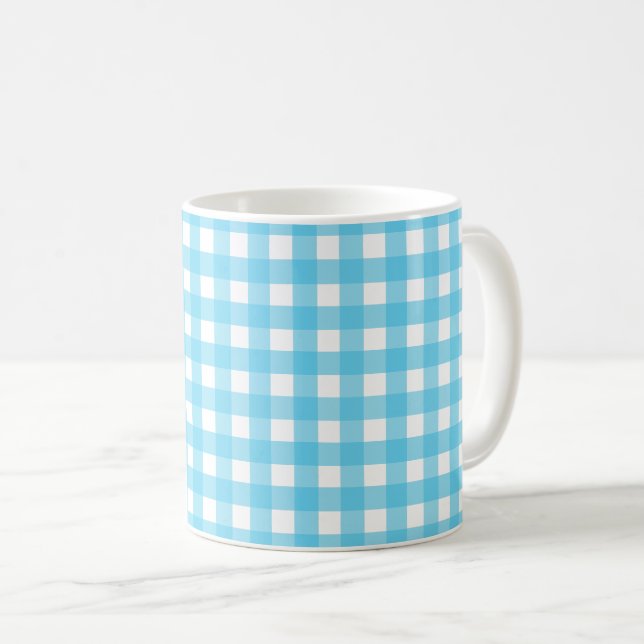 Mug En vichy bleu cérusé clair (Devant droit)