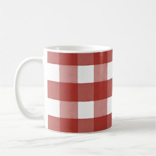 Mug En vichy café rouge et blanc