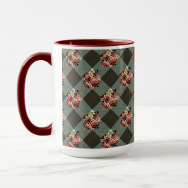 Mug En vichy gris et Bourgogne