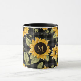 Mug en vichy Motif tournesol