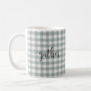 Mug en vichy Typographie Plaid Script "Rassembler" Pay