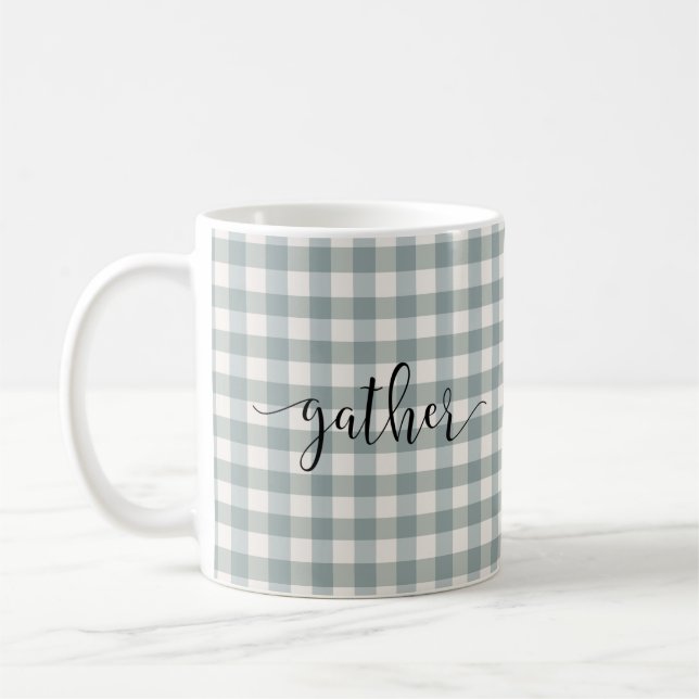 Mug en vichy Typographie Plaid Script "Rassembler" Pay (Gauche)
