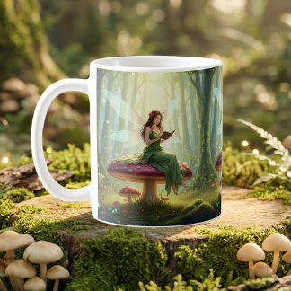 Mug Enchanted Day Fairy Reading a Book