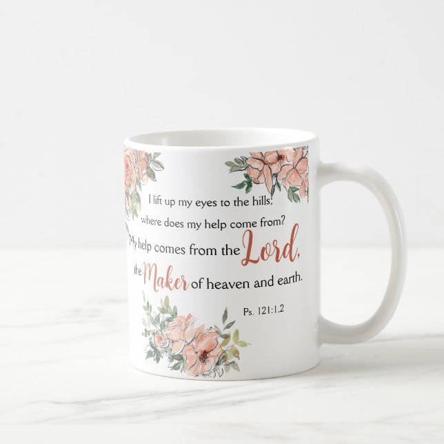 Mug Encouragement Verset Bible avec Aquarelle (Droite)