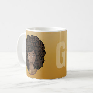 Mug Encouragez les femmes noires, l'or jaune, vos init