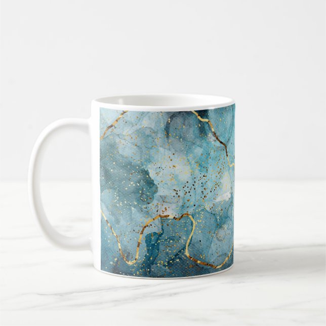 Mug encre d'alcool bleu (Gauche)