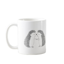 Encre de hérisson dessinant l'amour mignon d'amis