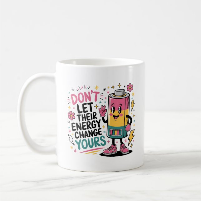 Mug énergétique positif | Coupe de café de batteri (Gauche)