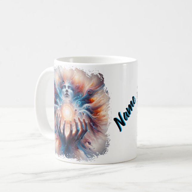 Mug Énergie cosmique intégrée par les mains (Devant gauche)