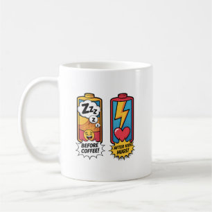 Mug Énergie de parent drôle – Avant le café après les