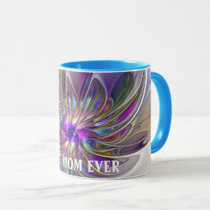 Mug Énergique, Art floral fractal abstrait meilleure m