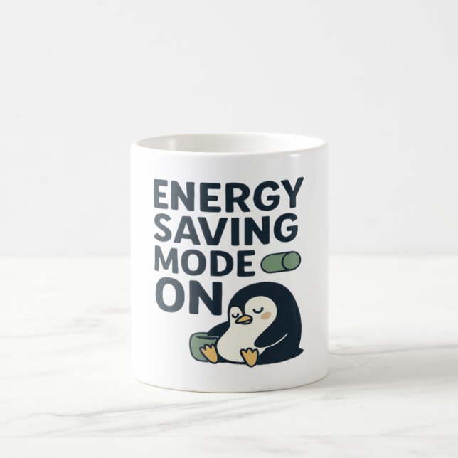 Mug Energy saving Mode on- Cute penguin design (Centre)