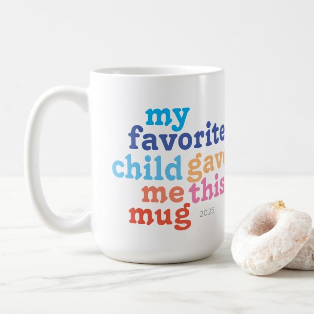 Mug enfant préféré de mère ou de fête des pères drôle (Avec donut)
