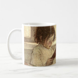 Mug Enfant vintage Lire un livre, Jessie Willcox Smith