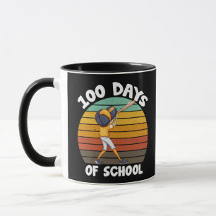 Mug Enfants 100 Jours D'Écoles Garçons 100E Jour Baseb