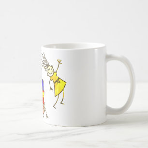 Mug enfants, bâtons de figurines, heureux